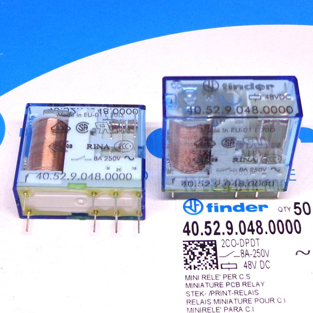 Finder relæ 40.52 / 40.61 / 40.31 12v 24v 230v 110v 48v ac  dc 8a 16a og original