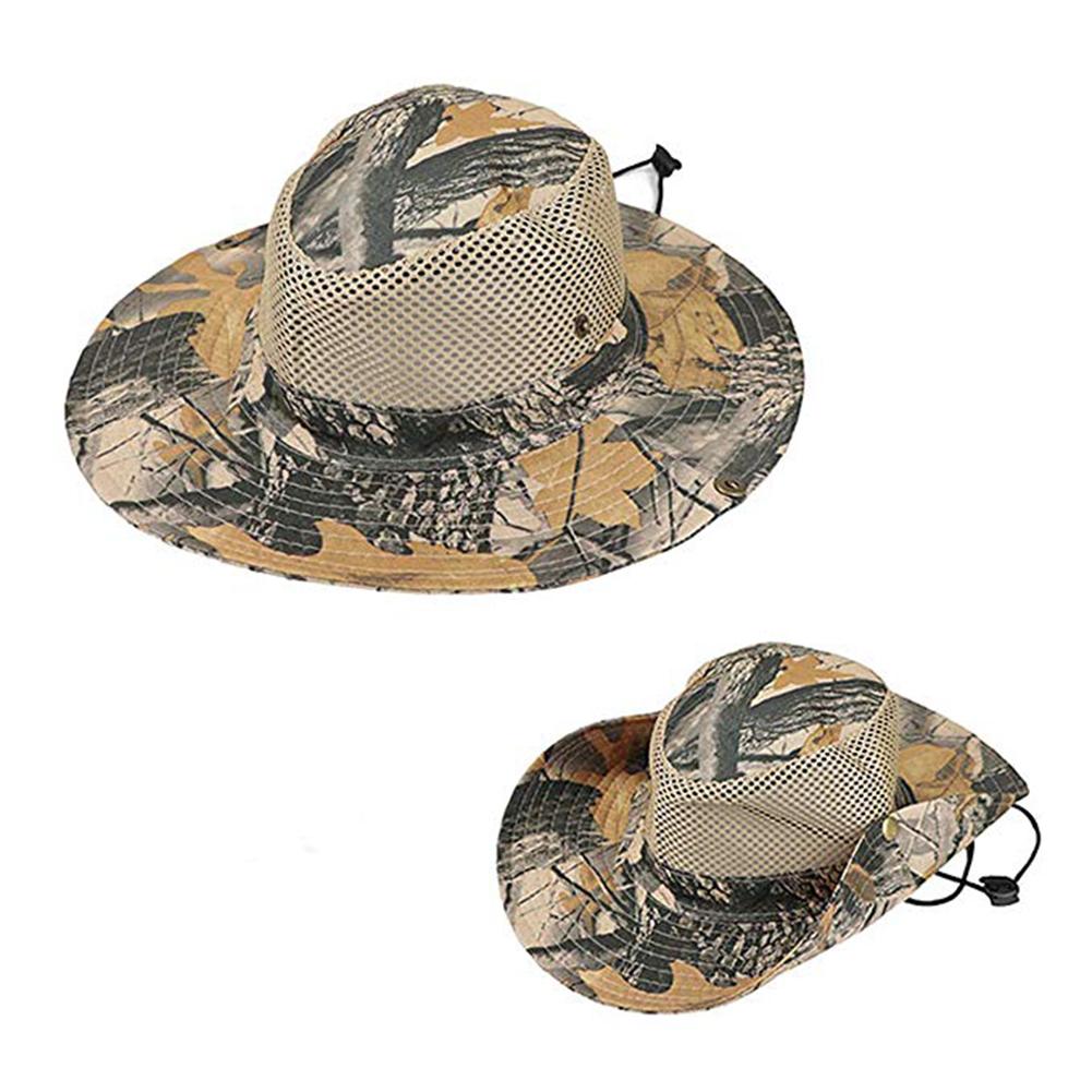Zomer Zonnehoed Brede Rand Camouflage UV Bescherming Ademende Visser Casual Emmer Outdoor Visser Hoed Voor Vrouwen Mannen