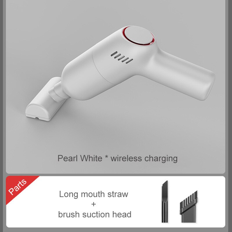 Household Vacuum Cleaner Mini Handheld Auto Mites Removal Vacuum Cleaner with 4500Pa Powerful Suction For Home & Car & Office: white
