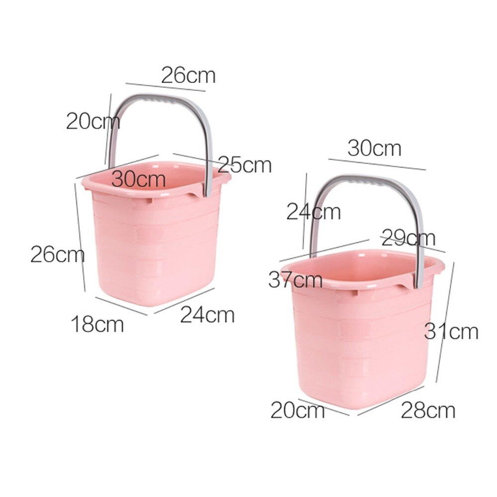 11L Plastic Mop Bucket Bathroom Laundry Buckets Portable Water Container Fishing Car Wash Bucket Large Pail Camping Kitchen