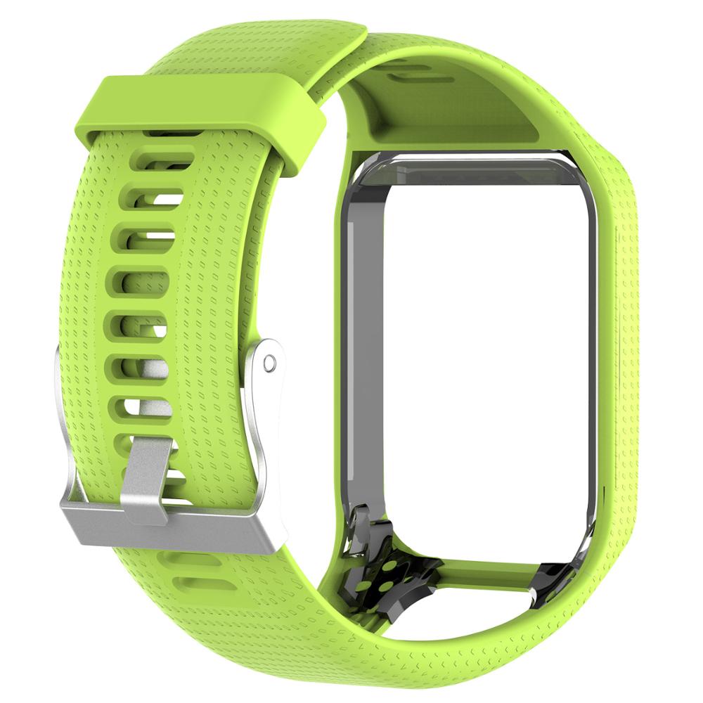 Silikon Band Strap Für Tomtom Runner 2/3 Sport Uhrenarmbänder TPE Handgelenk Gurt Für Tomtom Adventurer/Golfer 2/Funken/3 musik Armband: Green