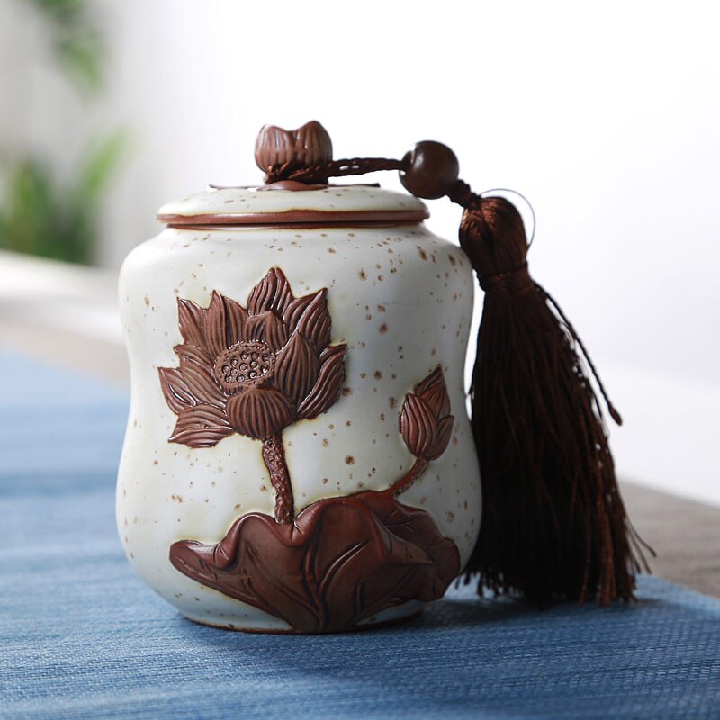 Theecontainer keramische verzegelde blikken voedselpot kruiden suikerpot huishoudelijke thee koffie opslagflessen en potten: 4