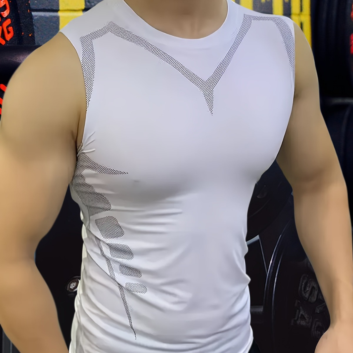 Herr kompressionslinne herr gymskjorta ärmlös snabbtorkande sportkläder herr fitness bodybuilding väst träningsmuskeltopp