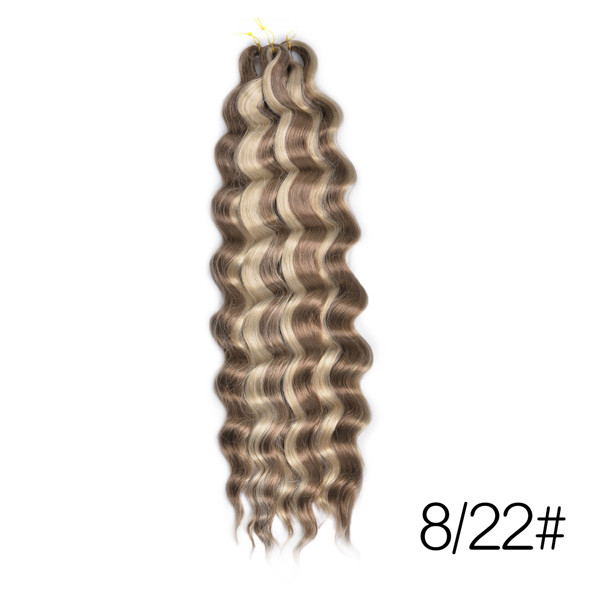 Syntetisk anna twist hæklet krøllet hår 24 cm dybt bølget fletning hår ombre blond brun vandbølget fletning hårforlængelse: Blå / 1 stk / parti