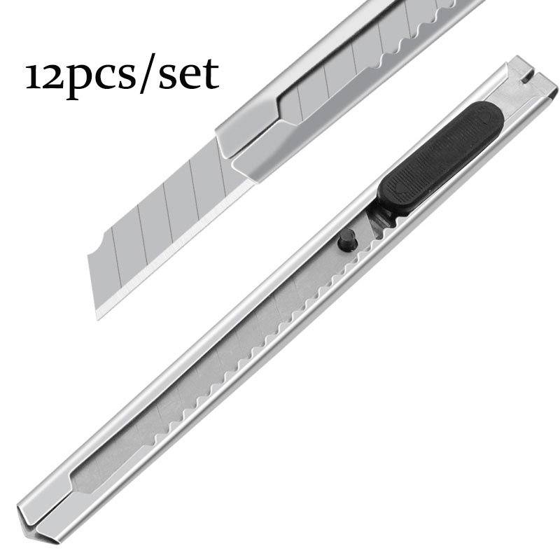 12Pcs / Set Art Knife Art Supplies Utility Knife Paper/Office Knife Diy Art Cutter Knife Stationery School Tools Paper Cutter