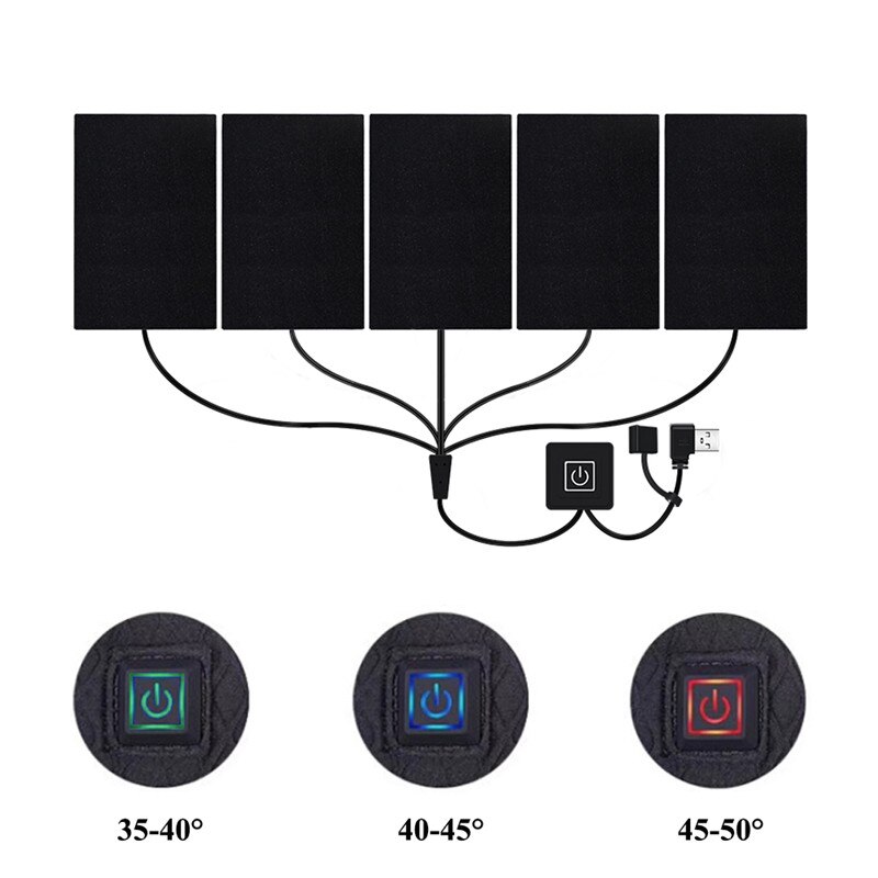 8-in-1 Safe USB Electric Heated Jacket Heating Pad Outdoor Themal Warm Winter Heating Vest Pads For DIY Heated Clothing