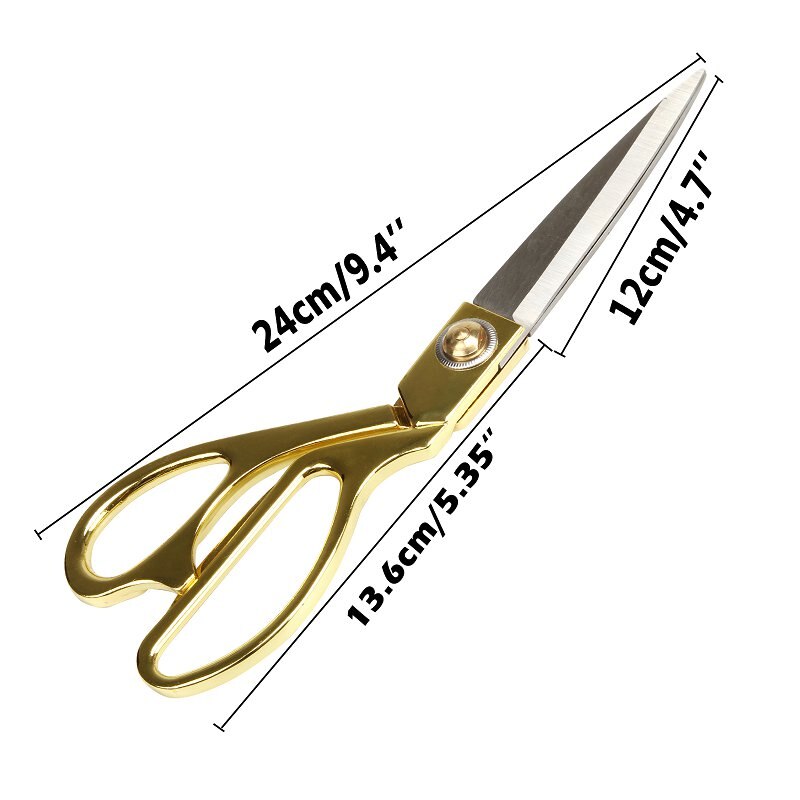 Stainless Steel Tailor's Scissors For Fabric Clothes Leather Cutting DIY Apparel Sewing Ceremony Ribbon Cutting: 9.5 inch