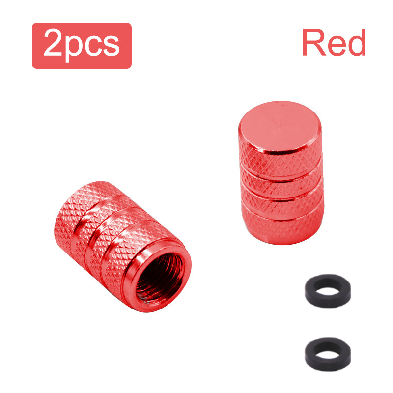 Auto Tire Valve Stems Cap Knurling Style Tire Valve Cap Aluminum Tire Wheel Stem Air Valve Cap for Car Truck Motorcycle SUV Bike: Red