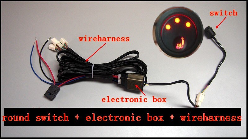 car heater car seat heat switch and wireharness only,kinds of heat switch to choose: round three position