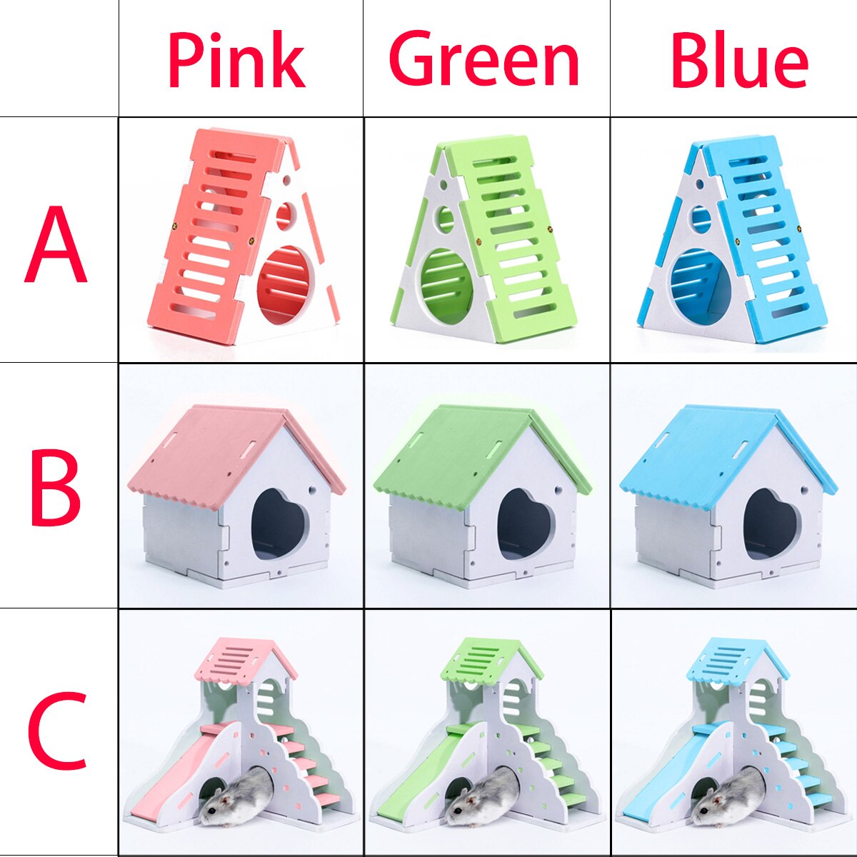 Curated visual reference: Picture Idea: Petsfit Multi Chamber Hamster House 3 Room Hamster Hideout With