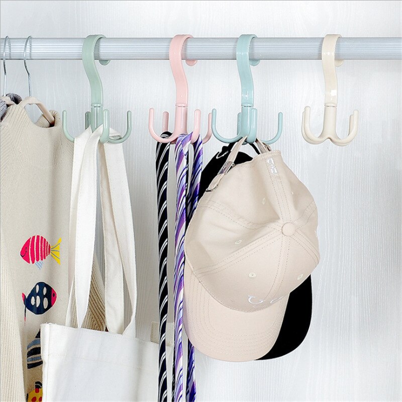 Pladsbesparende taskeholder taskebøjle klædeskabe tøjstativ 360 graders rotation sko bælte tørklæde hængende rack