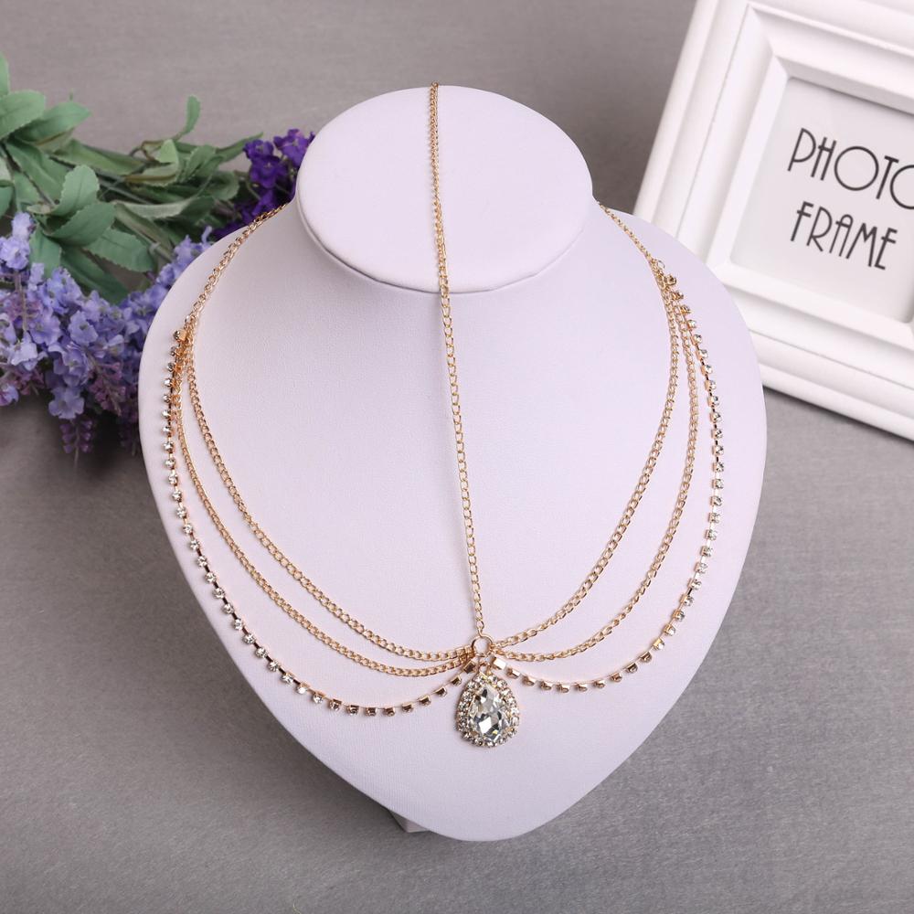 Mädchen Perle Stirn Kette Schmuck Prinzessin tanzen Party Leistung Kopfschmuck Haar Kette Schmuck für Mädchen Frauen: golden