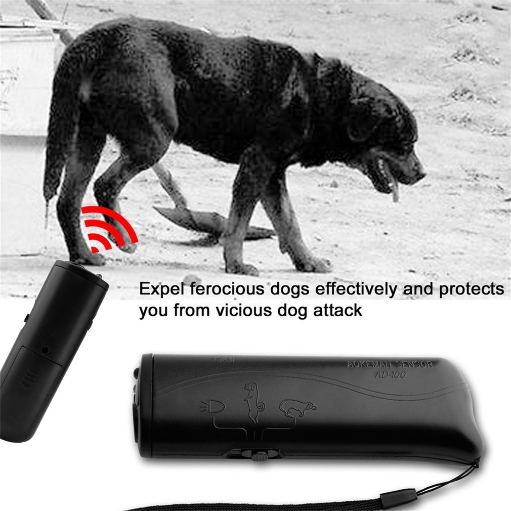 Kæledyr hund repeller anti gøen stop bark træning enhed træner 3 in 1 anti gøen ultralyd uden batteri