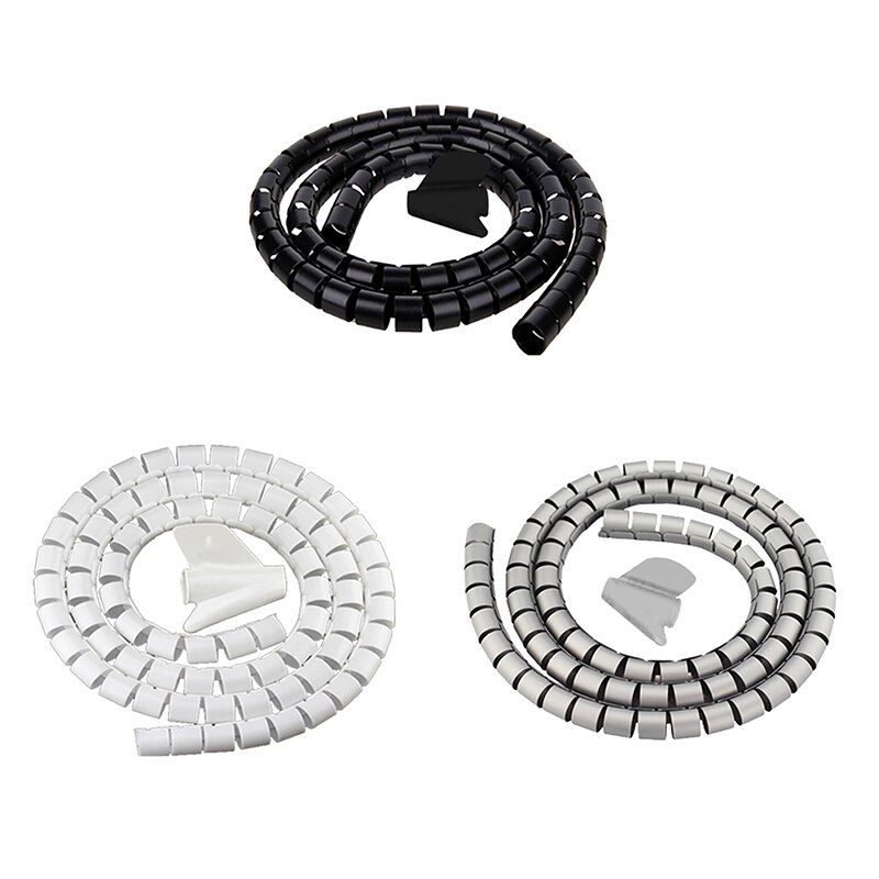 2M Reusable Cable Sleeves Sheath Winding Tube Spiral Range Cable Cover TV Wire Cable Organizer PC Winding Tube Home Accessories