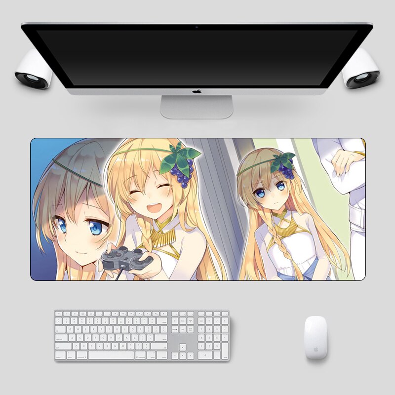 Large 70x30cm Japan Anime Konosuba Mouse Pad Laptop Desk Mouse Mat Locking Edge Rubber Computer Speed Gamer Gaming Mousepad