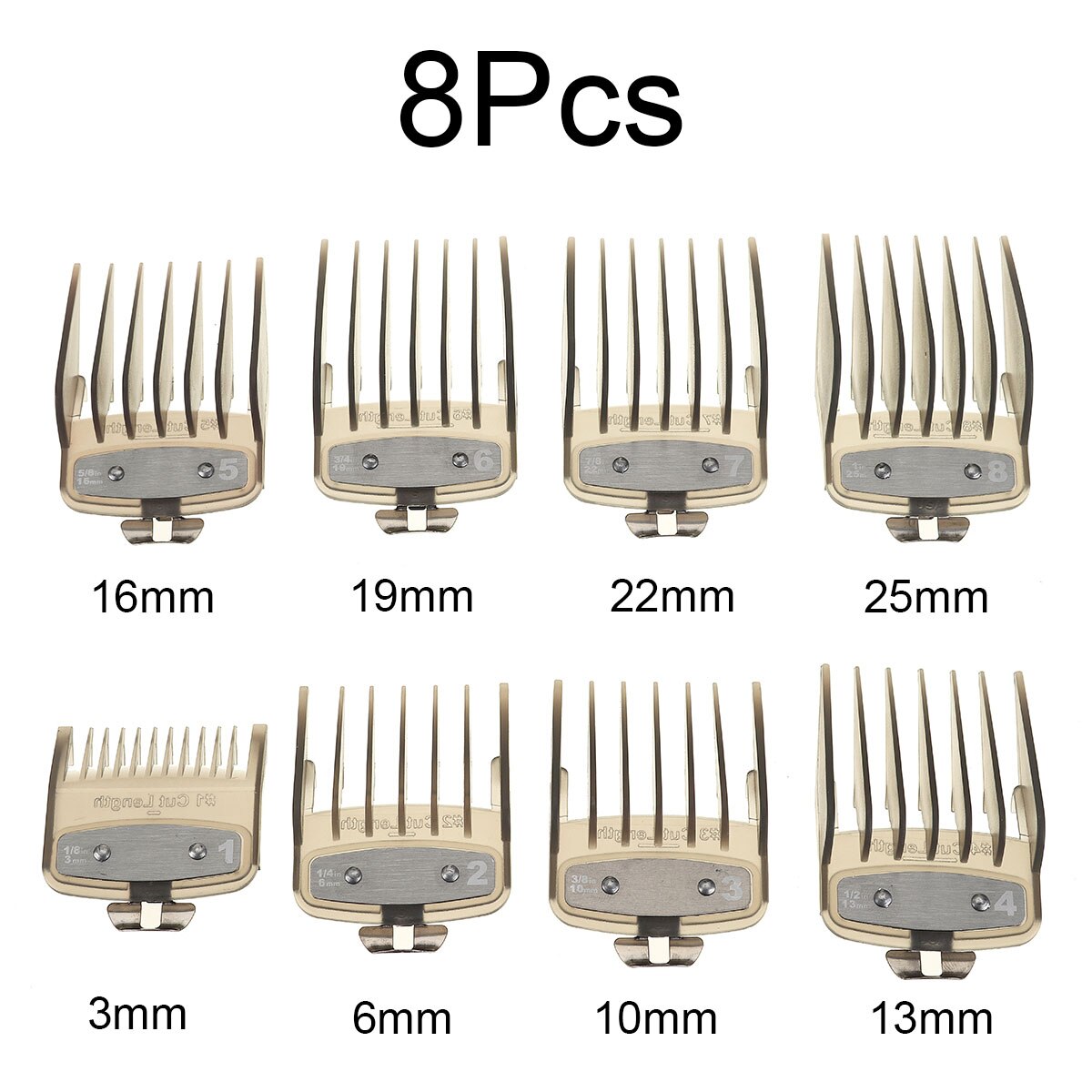 2/8/10Pcs 1.5-25mm Hair Clipper Cutting Guide Comb Guards Limit Comb Tools Kit for 46x38mm Cutting Head Hair Clipper for WAHL