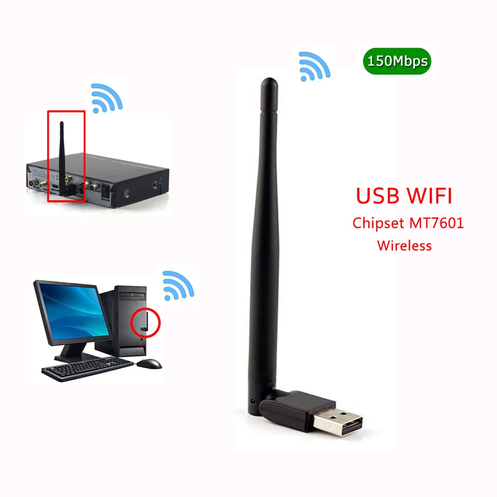 Wireless Mini Usb Wifi Adapter 802.11b/g/n 150Mbps Ralink MT7601 Voor Laptop Wifi Dongle Ethernet Netwerkkaart Smart Tv Antenne