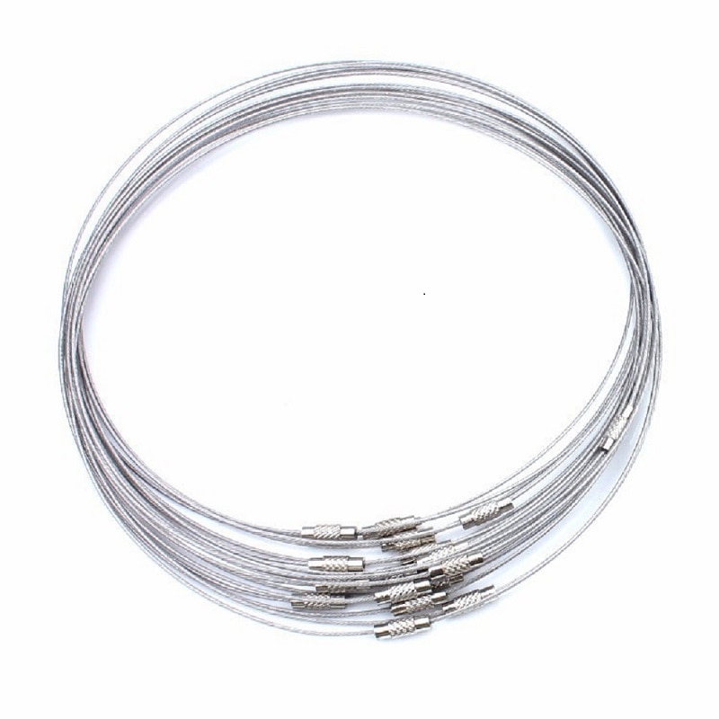 10 Stks/partij 46 Cm Zilver Kleur Rvs Ketting Draad Snoer Voor Diy Craft Sieraden Accessoires UF1769