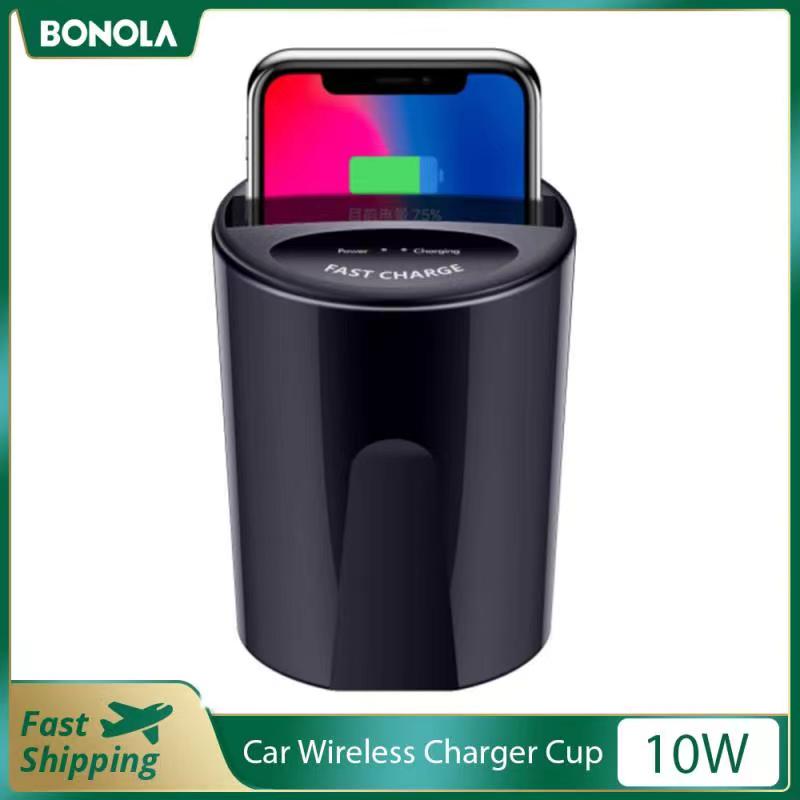 Bonola Fast Wireless Car Charger Cup for Samsung S21 S2Fe/Note10 Plus 10W Qi Wireless Charging Car Cup for iPhone 13 12 Pro 11