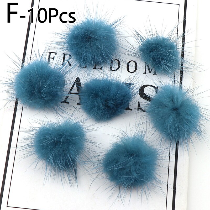 10Pcs Diy Pompon Nertsen Pompoms 3Cm Faux Fur Ballen Voor Naaien Op Gebreide Sleutelhanger Sjaal Schoenen Kleding Hoeden diy Sieraden Accessoire: 06