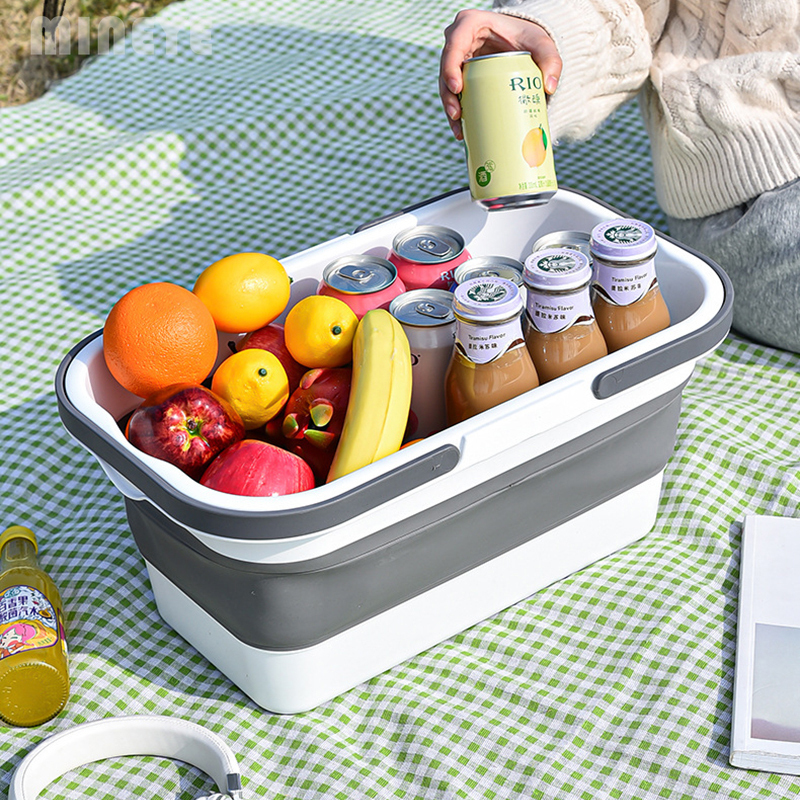 Multi-Purpose Bucket with Lid and Handle Portable Folding Bucket for House Cleaning Moping Storage Outdoor Fishing Water Pail