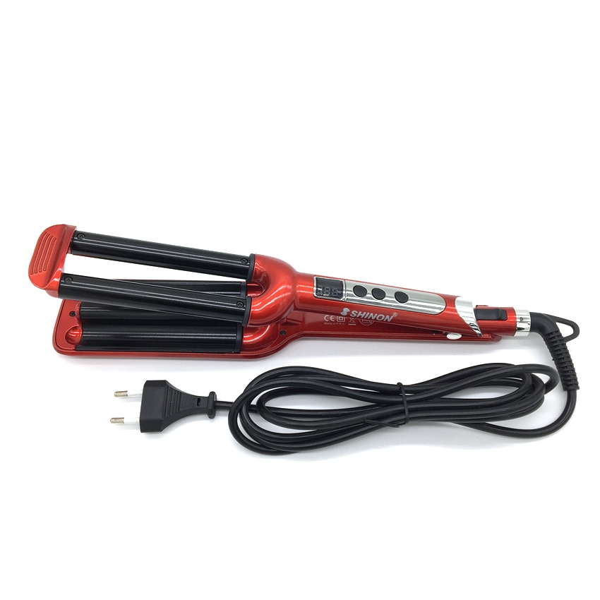 3 vaten lcd-schermrollen keramische drievoudige krultang haargolfijzer krullen diepe golven krultang haarpermanent