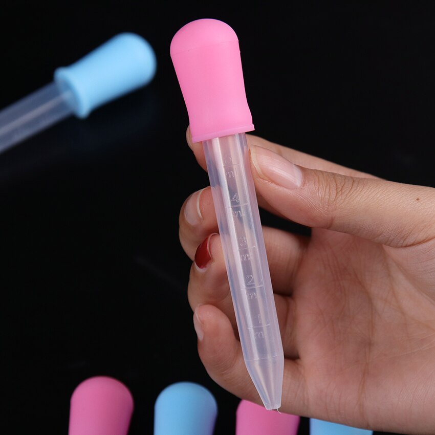 1pc 5ml klar silikone børn medicin foder dråber dimitteret pipette flydende mad dråber skole lab forsyninger