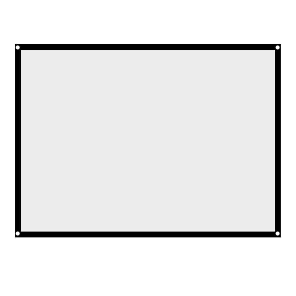 Écran de projecteur de mur de bordure noir pliable portatif avec des trous suspendus écrans de Projection de rideau de projecteur 4:3 blanc