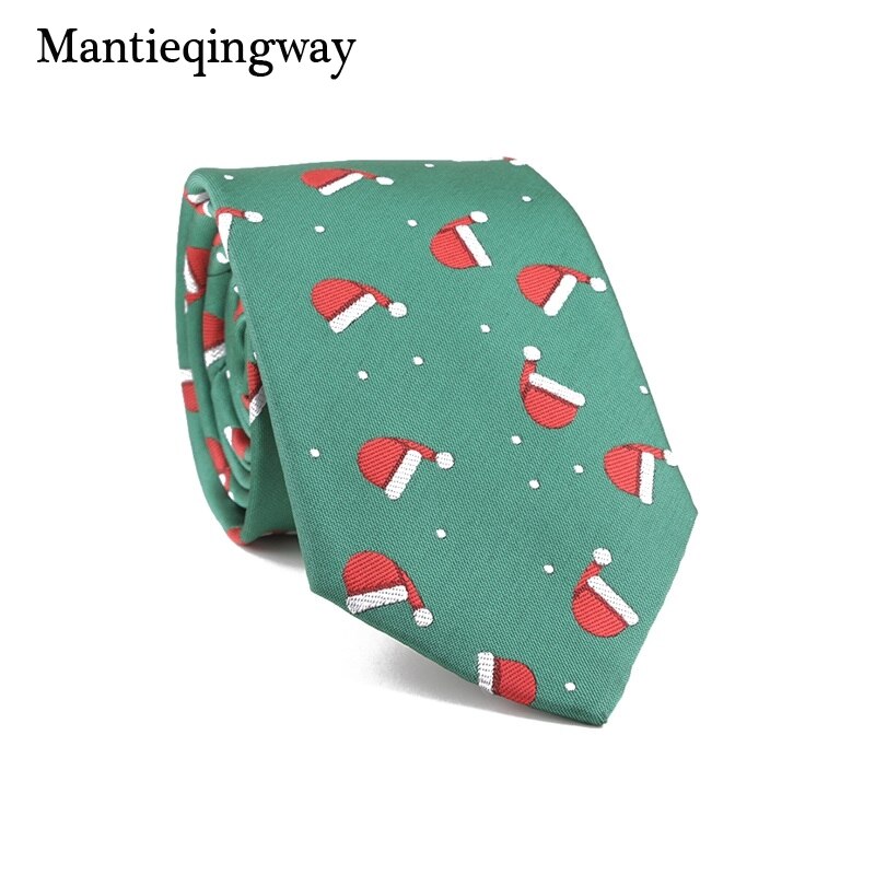 Male Suits Christmas Neck Ties for Mens Snowflake Pattern Polyester Necktie Business Wedding Neck Ties