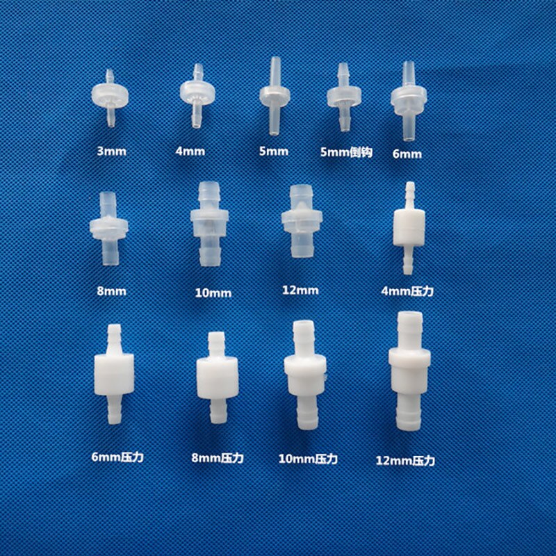 Plastic One Way Check Valve Air Liquid Water Fluids breathing Check Valves for Gas Non-Return Water Fluids 4/6/8/10/12mm
