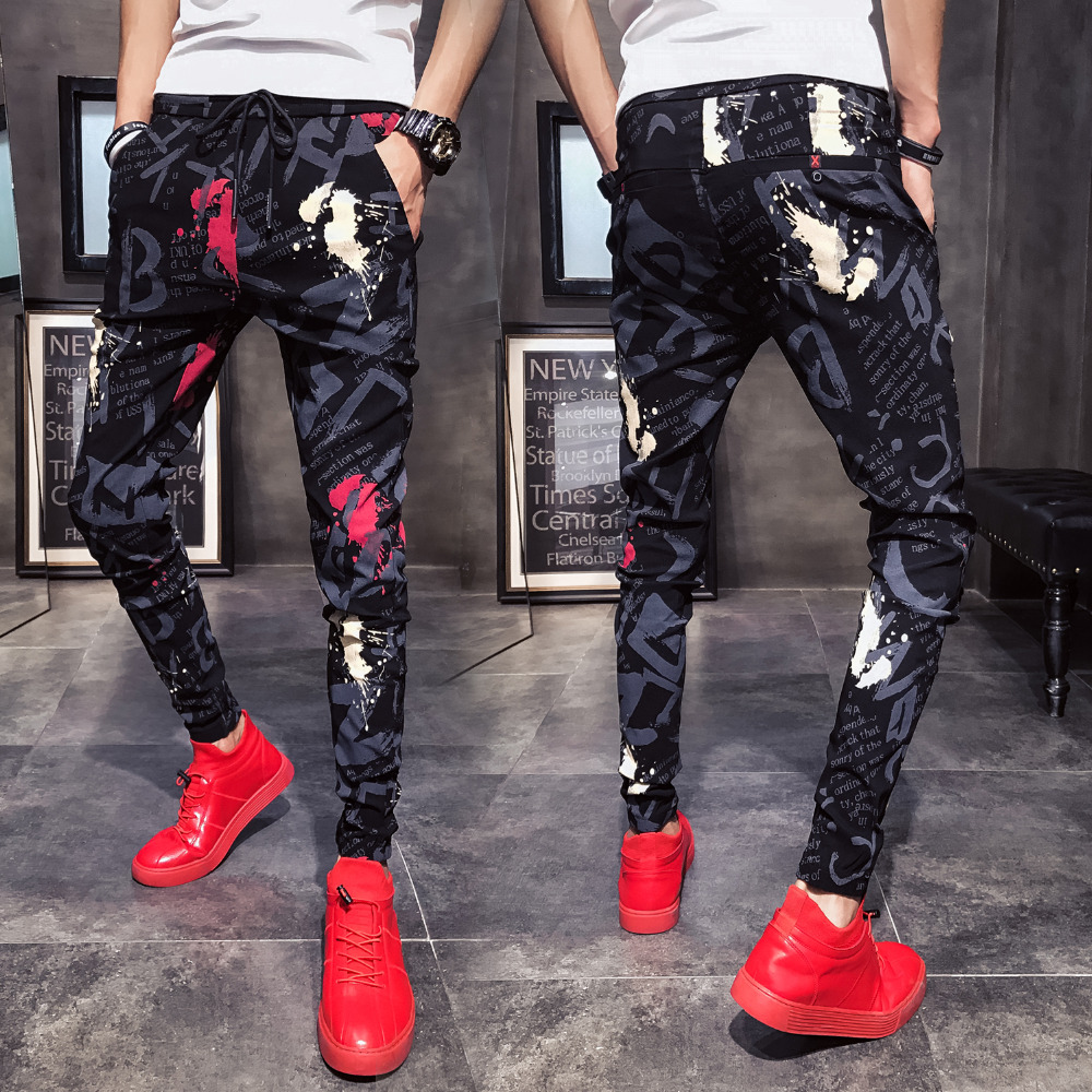 Pantalones bombachos con cordón para hombre, ropa masculina informal, ajustada, con flores, estilo Hip Hop, novedad de verano, 33, 2022