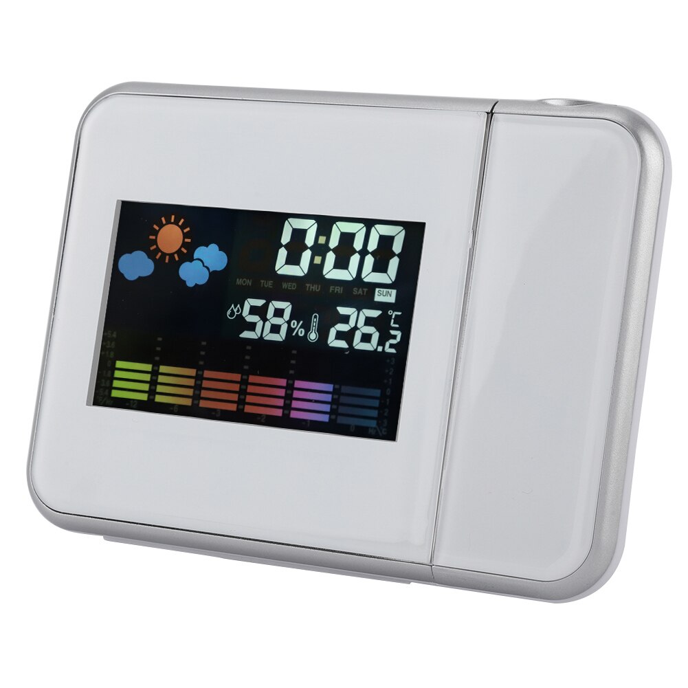 Projection Digital Snooze Alarm Clock Color Weather Display LED Backlight Clock