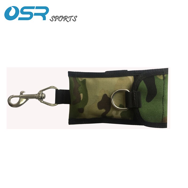 Scuba diving Trim single reef hook 316 Stainless Steel with outer pocket diving accessory: Land camo