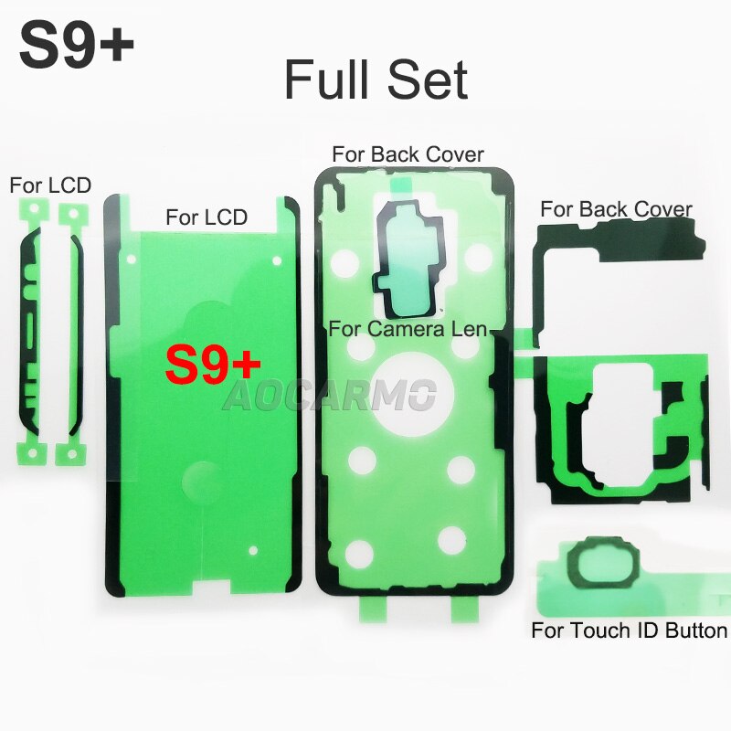 10Sets For Samsung Galaxy S9plus G9650 S9+ LCD Display Screen Back Battery Cover Camera Len Waterproof Adhesive Sticker Tape