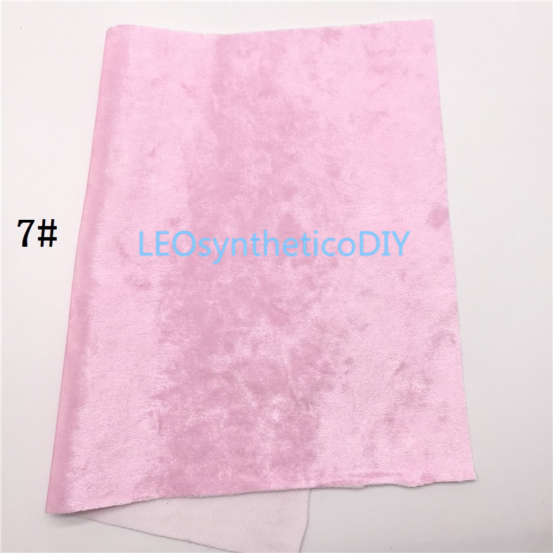 Leosyntheticodiy pastelfarver knust fløjl blødt stof til sløjfer gør 21 x 29cm 6 s 16: 7