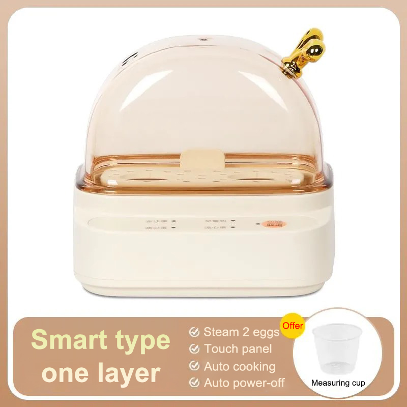 Aquecedor elétrico multifuncional para ovos, desligamento automático, mini caldeira de ovos, vaporizador de alimentos, poacher, café da manhã, máquina de cozinhar: Cinza claro