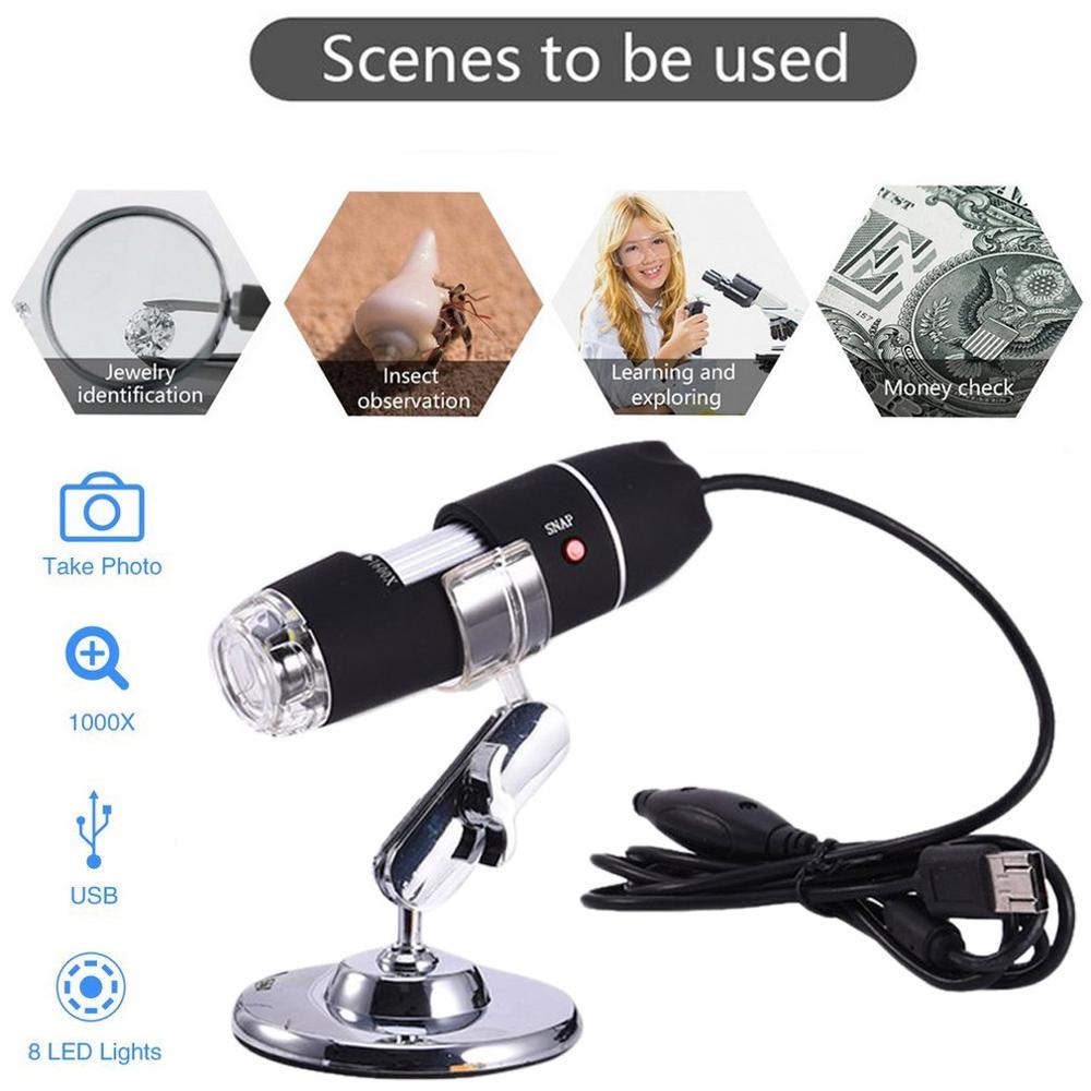 500X/1000X/1600X Microscope USB Digital Microscope Camera Jewelry Plant Skin examination Lab Magnifier Electronic Microscope