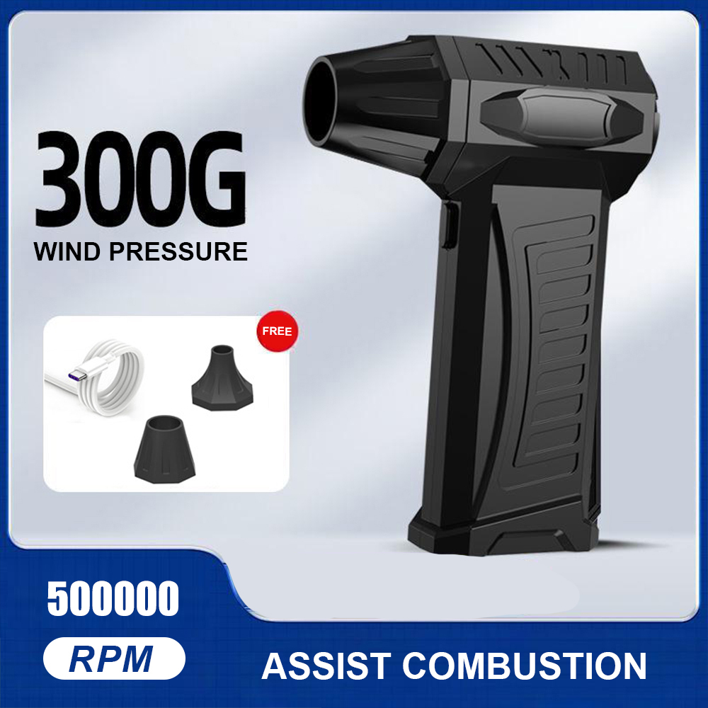 10000mAh Multifunctional Powerful Blower High Speed Mini Duct Turbo Violent Jet Fan 500000 RPM High-Performance Brushless Motor: Brown