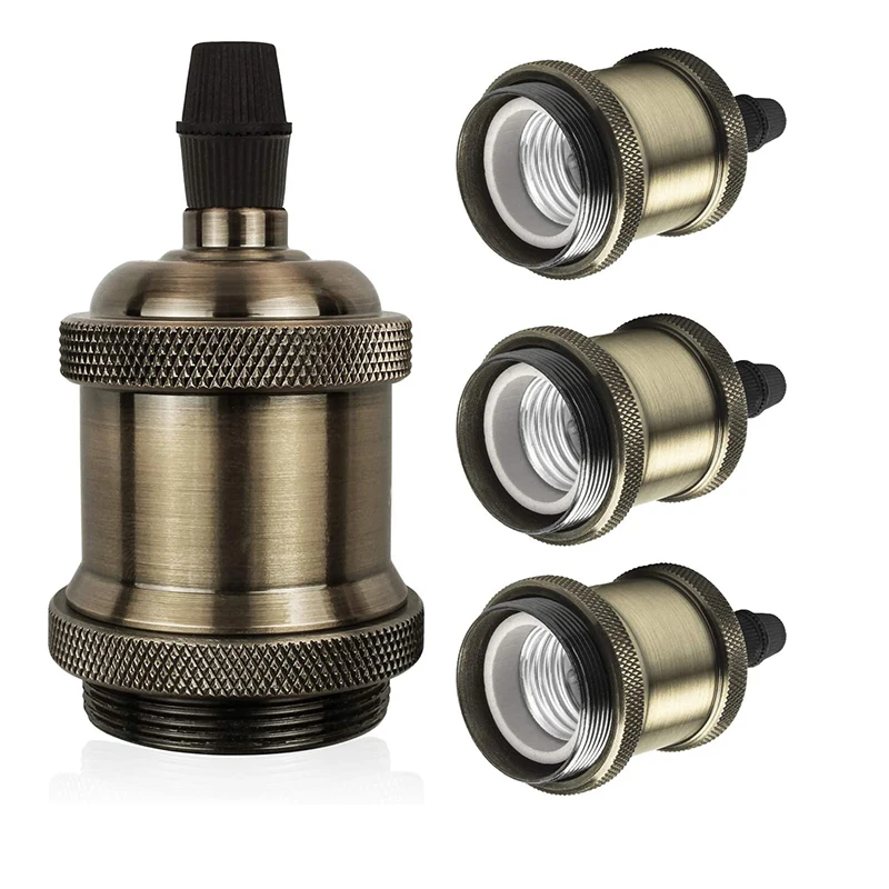 2 stücke retro lampen halter edison schrauben lampen halter e27/e26 lampen halter diy ring lampen halter