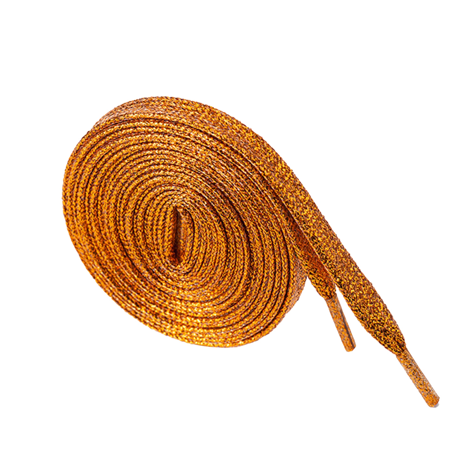 Lacets métalliques scintillants de 115 CM de Long, cordons de chaussures plats scintillants: orange