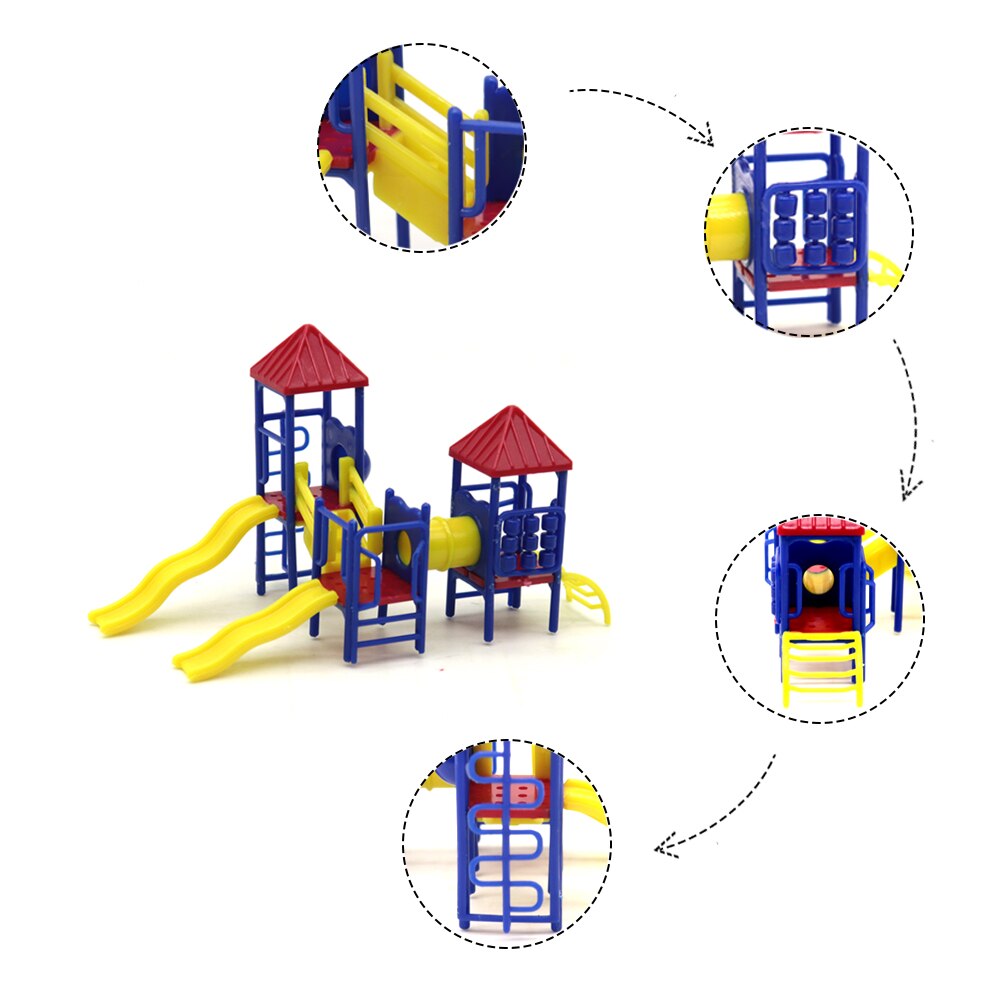 3pcs Miniature Playground Slide 1:75 Scale Model Slide ABS Plastic Learning Education Model Making Set Diorama Toys For Children