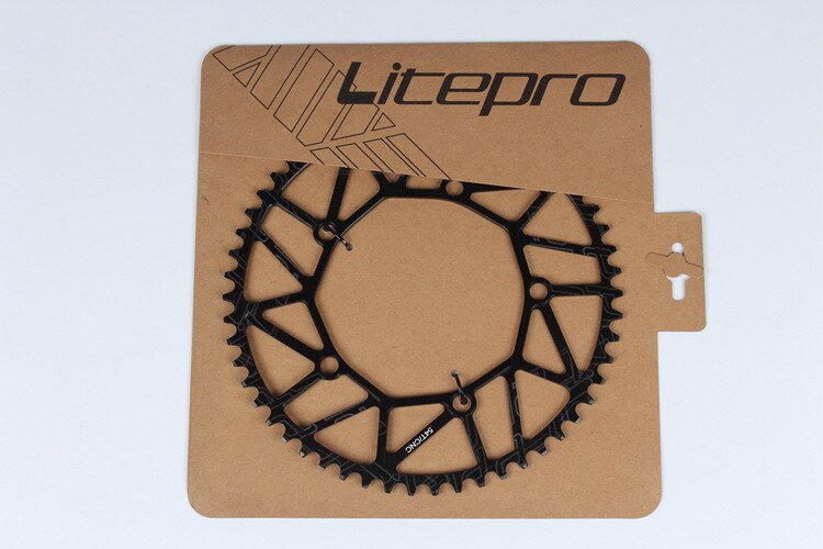 Litepro Bici Pieghevole 170 millimetri Guarnitura 130bcd Catena di Riciclaggio Della Bicicletta-anelli Manovella Set 50-58t: Black 54T chainring