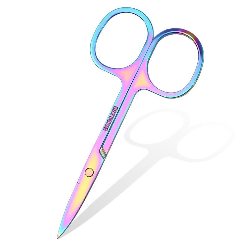 Ciseaux à sourcils en acier inoxydable, coupe-cils, pour le visage, le nez, épilateur, manucure, cuticules, beauté, outils de maquillage, 1 pièces: Rose