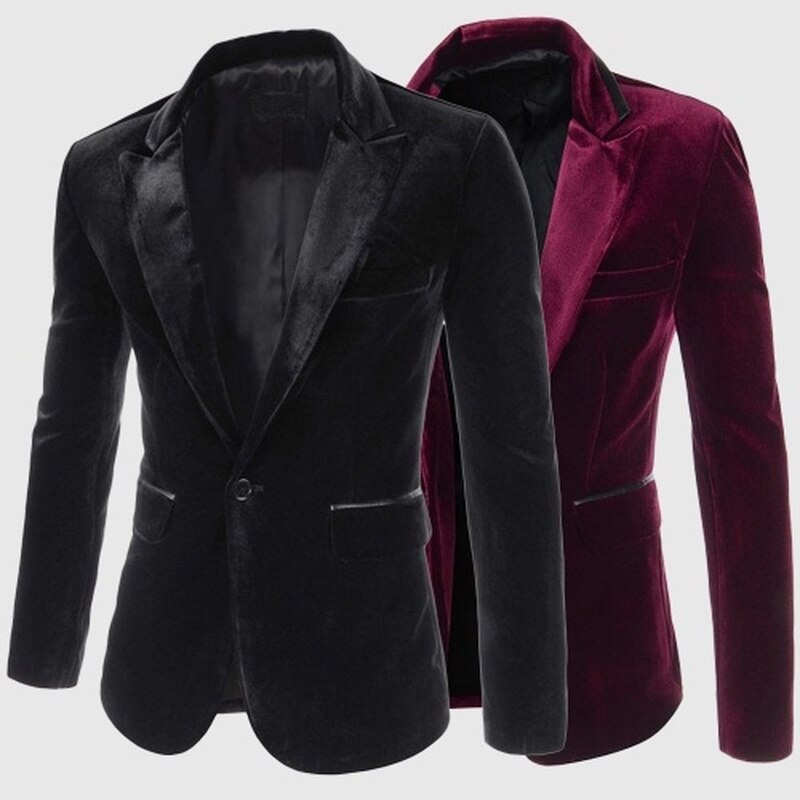 Zogaa höst vinter casual herr kavaj manchester lapptäcke herr företag en knapp slim fit masculino manlig kostym jacka kavaj
