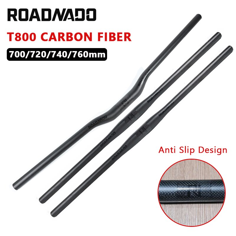 580-760mm Width Flat Riser Bars T800 Carbon Fiber MTB Handlebars - 31.8mm Clamp 580-760mm Width Mountain Bike Bars T800 MTB Bars - Foto 5