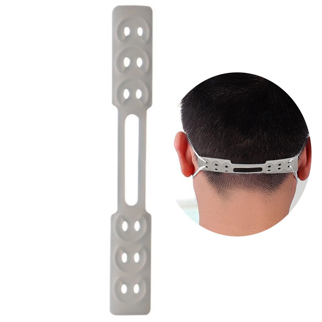 1 crochet de sangle d'oreille de masque en silicone anti-serrage réglable, extension d'oreille de masque antidérapant, crochet d'extension d'oreille de masque: Gris