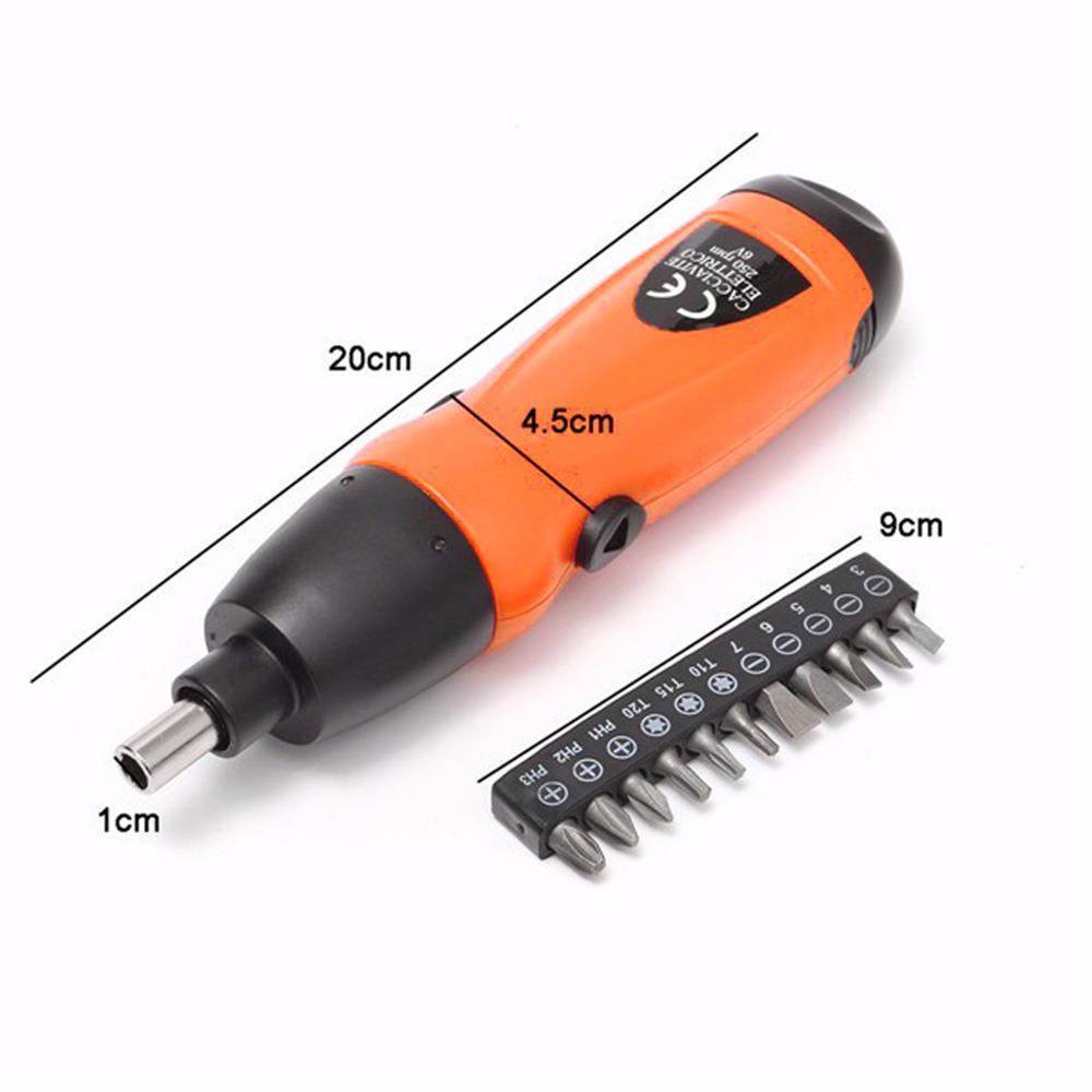 Electric Screwdriver 6V Battery Operated Cordless Screwdriver Drill Tool Electric Screwdriver Set + 11Pcs Bits Accessories: Default Title