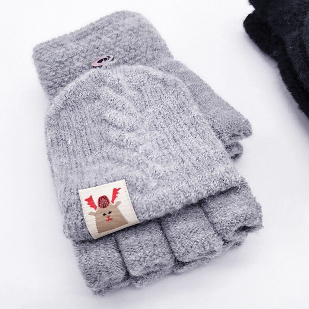 Handschuhe freundlicher freundlicher Winter Warme Gestrickte Cabrio kippen oben Fingerlose Fäustlinge Handschuhe перчатки детские warme handschuhe перчатки