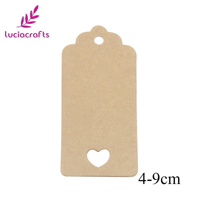 Lucia crafts 48 st/lot multi styles kraftpappersetiketter för gör-det-själv bröllop dekoretiketter prislappar bagagelappar namnlappar  i0816: Storlek 13 48 st
