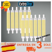 ExtraStar® Bombilla LED R7S 118mm 8W (Equivalente 80W), LED R7S Luz Fría,Neutra, Cálida, 800LM, 360° Ángulo de Haz, Pack 2/6